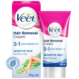 Veet Silk & Fresh Hair Removal Cream, Sensitive Skin - 50 g