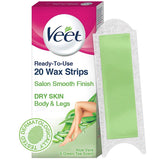 Veet Full Body Waxing Kit for Dry Skin, 20 strips