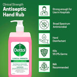 Dettol Clinical Strength Antiseptic Hand Rub Bottle, 500 ml