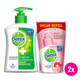 Dettol Liquid Handwash Original 200ml pump + 175ml pouch free